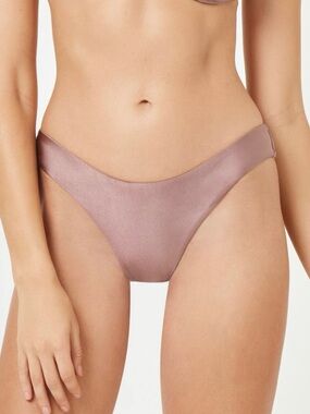 L Space Rocky Bottom Classic Bikini Smoky Quartz Low Cut Cheeky Size Large NWT